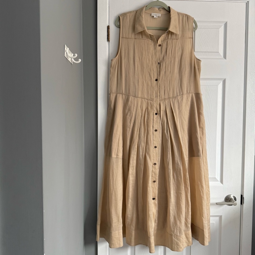 LAFAYETTE 148 NY Gemma Cloth Voile Shirtdress in Wheat